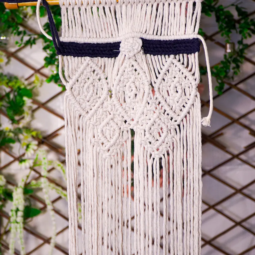 Patrones de macrame hechos de hilos de algodon