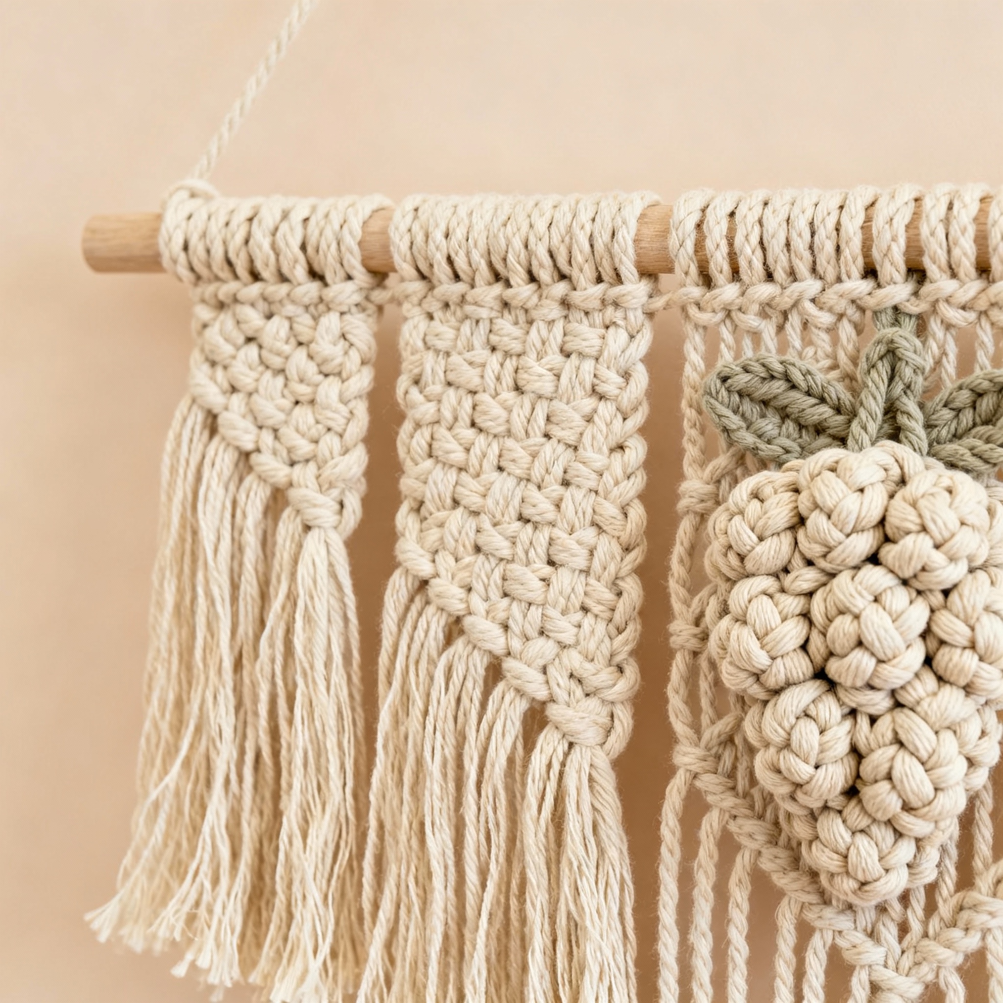Multitextured macrame wall art