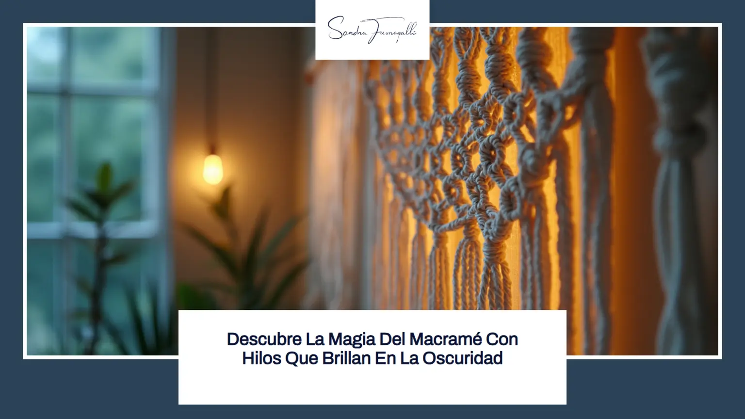 macrame glowing wall hanging